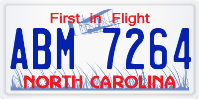 NC license plate ABM7264