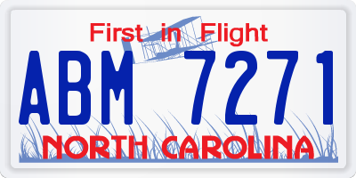 NC license plate ABM7271