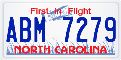 NC license plate ABM7279