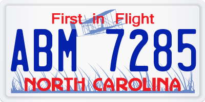 NC license plate ABM7285