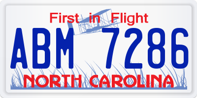 NC license plate ABM7286