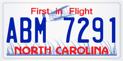 NC license plate ABM7291