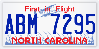 NC license plate ABM7295