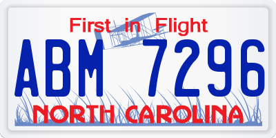NC license plate ABM7296