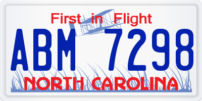 NC license plate ABM7298