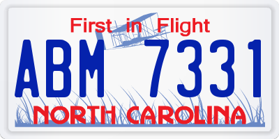 NC license plate ABM7331