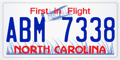 NC license plate ABM7338
