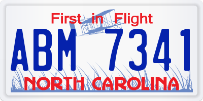 NC license plate ABM7341
