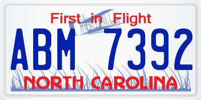 NC license plate ABM7392