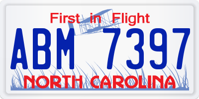NC license plate ABM7397