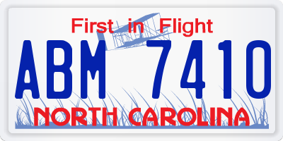 NC license plate ABM7410