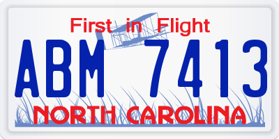 NC license plate ABM7413