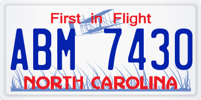 NC license plate ABM7430