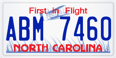NC license plate ABM7460