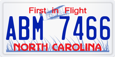 NC license plate ABM7466