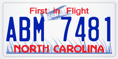 NC license plate ABM7481