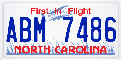 NC license plate ABM7486