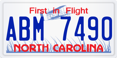 NC license plate ABM7490