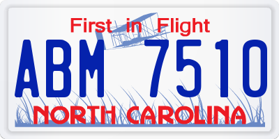 NC license plate ABM7510