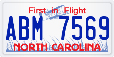 NC license plate ABM7569