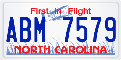 NC license plate ABM7579