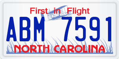 NC license plate ABM7591