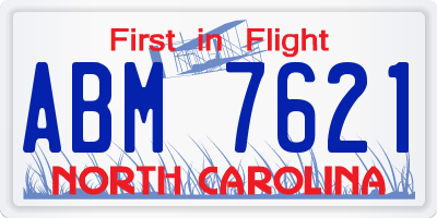 NC license plate ABM7621