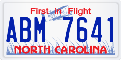 NC license plate ABM7641