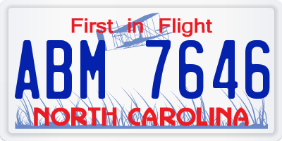 NC license plate ABM7646