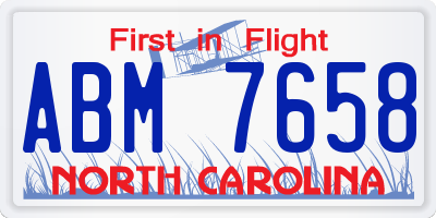 NC license plate ABM7658