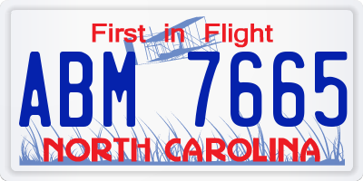 NC license plate ABM7665