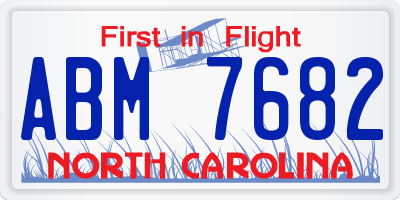 NC license plate ABM7682