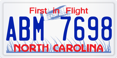NC license plate ABM7698