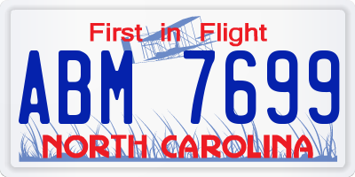 NC license plate ABM7699