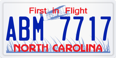 NC license plate ABM7717
