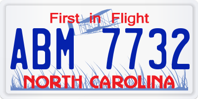 NC license plate ABM7732