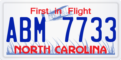 NC license plate ABM7733