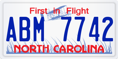 NC license plate ABM7742