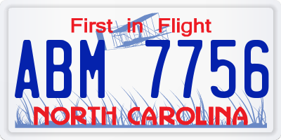 NC license plate ABM7756