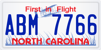 NC license plate ABM7766