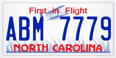 NC license plate ABM7779
