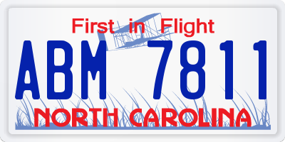 NC license plate ABM7811