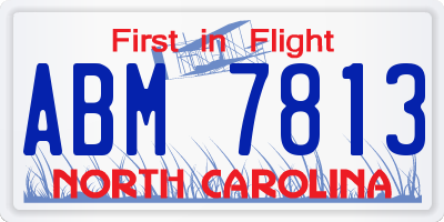 NC license plate ABM7813