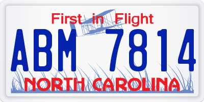 NC license plate ABM7814