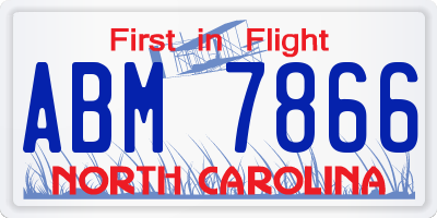 NC license plate ABM7866