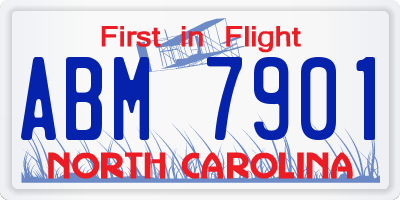 NC license plate ABM7901