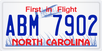 NC license plate ABM7902