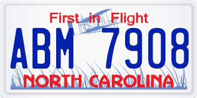 NC license plate ABM7908