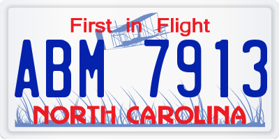 NC license plate ABM7913