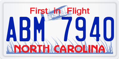 NC license plate ABM7940